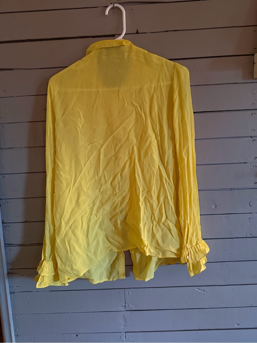 Twin-Set Yellow Ruffled Sheer Blouse - Picture 2 of 2